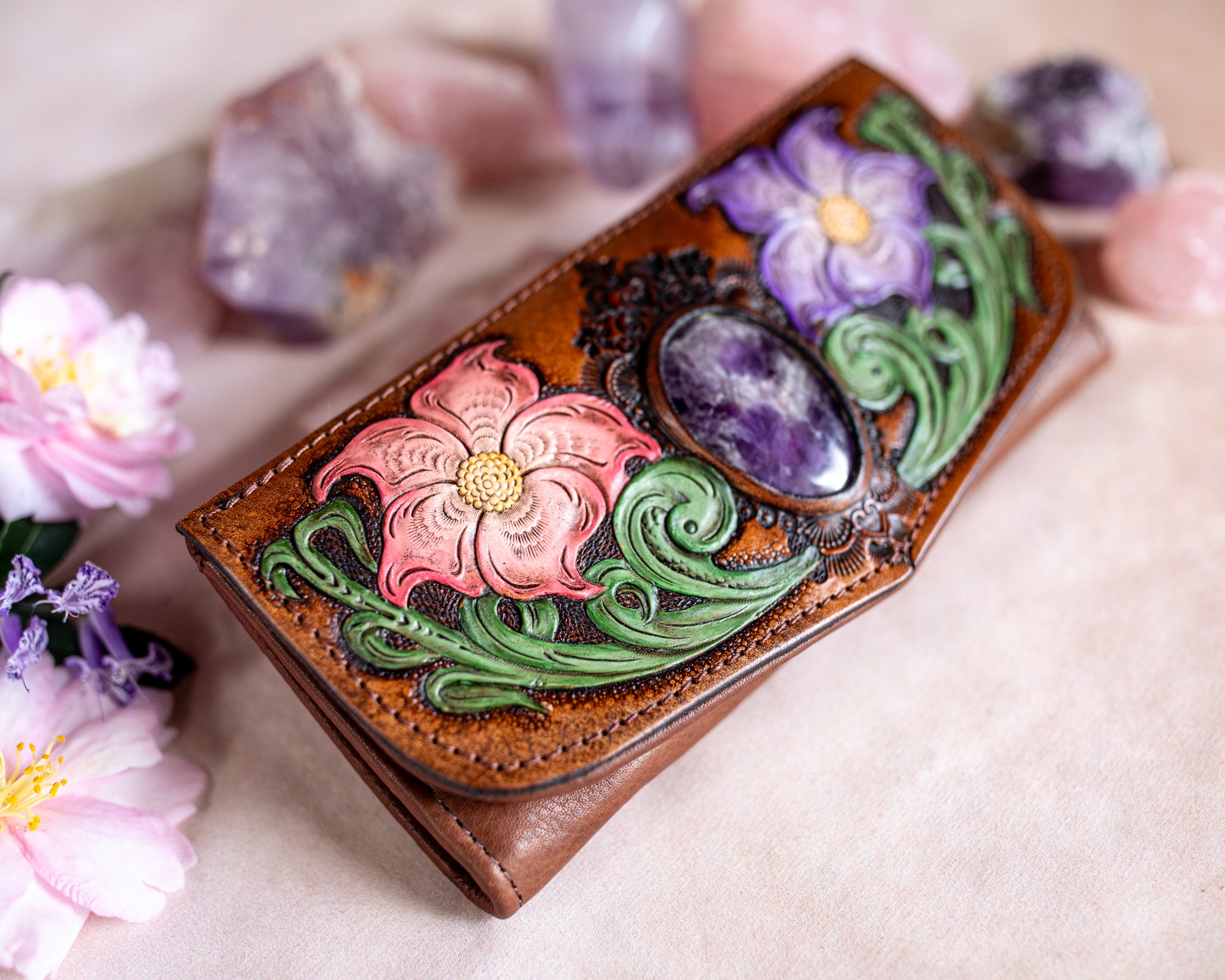 Flower Wallet with Amethyst - Buffalo Girl®