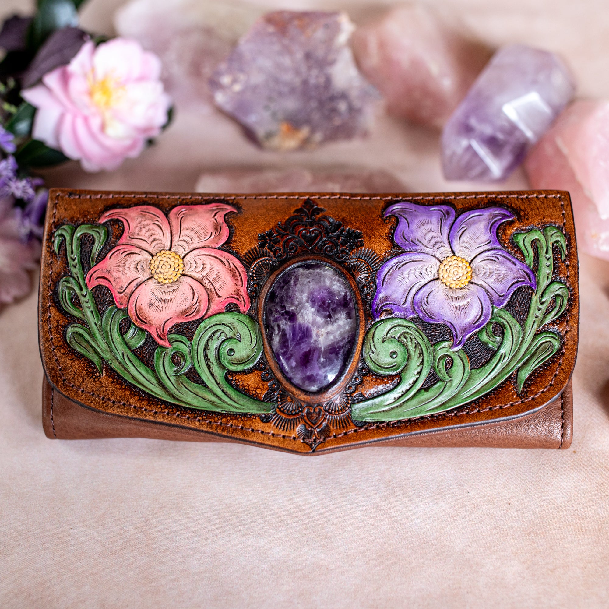 Flower Wallet with Amethyst - Buffalo Girl®