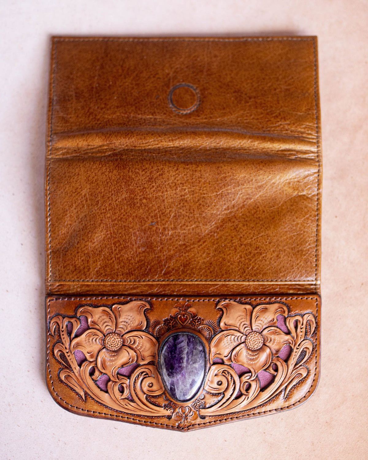 Flower Wallet with Amethyst
