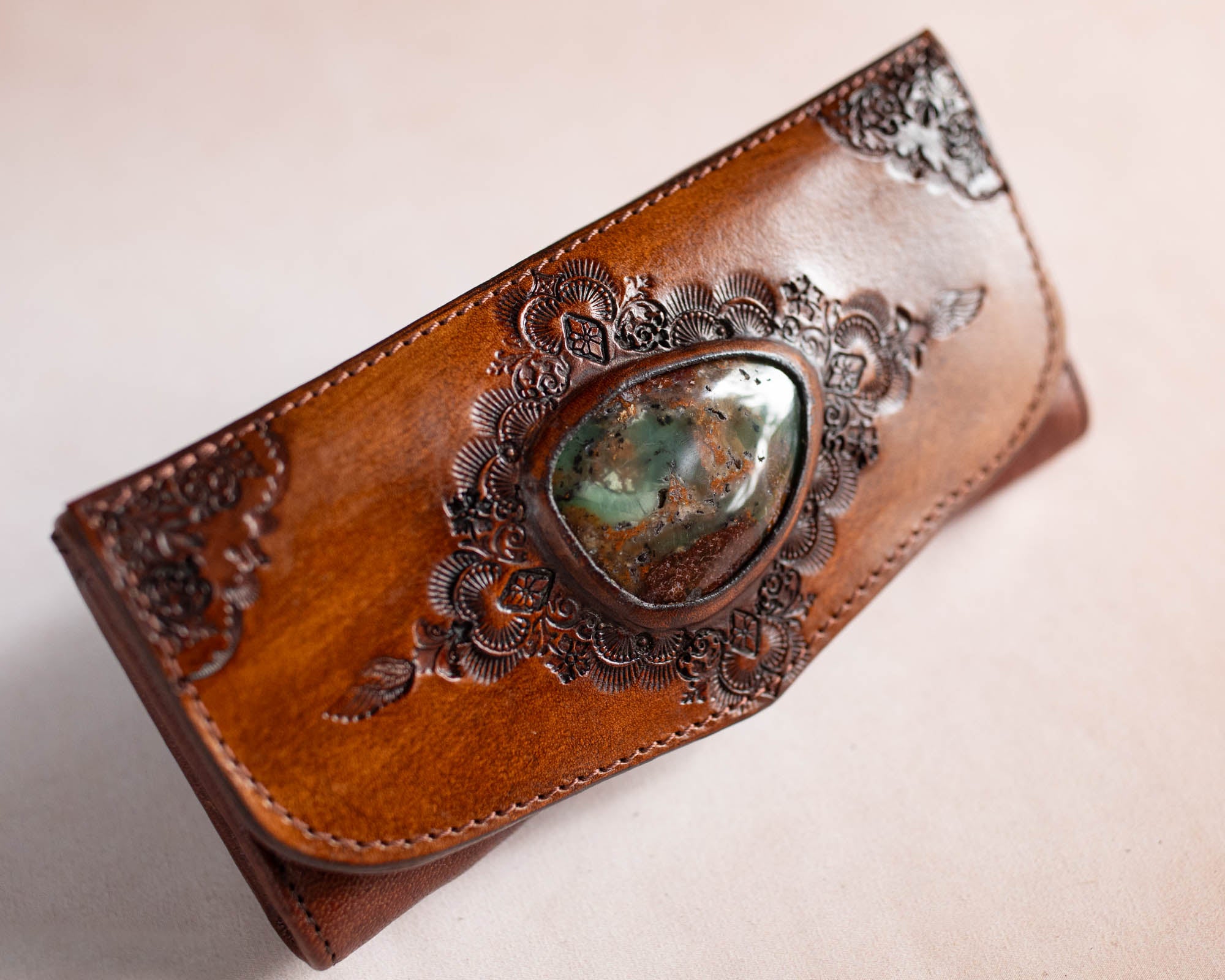 Mandala Wallet with Australian Chrysoprase
