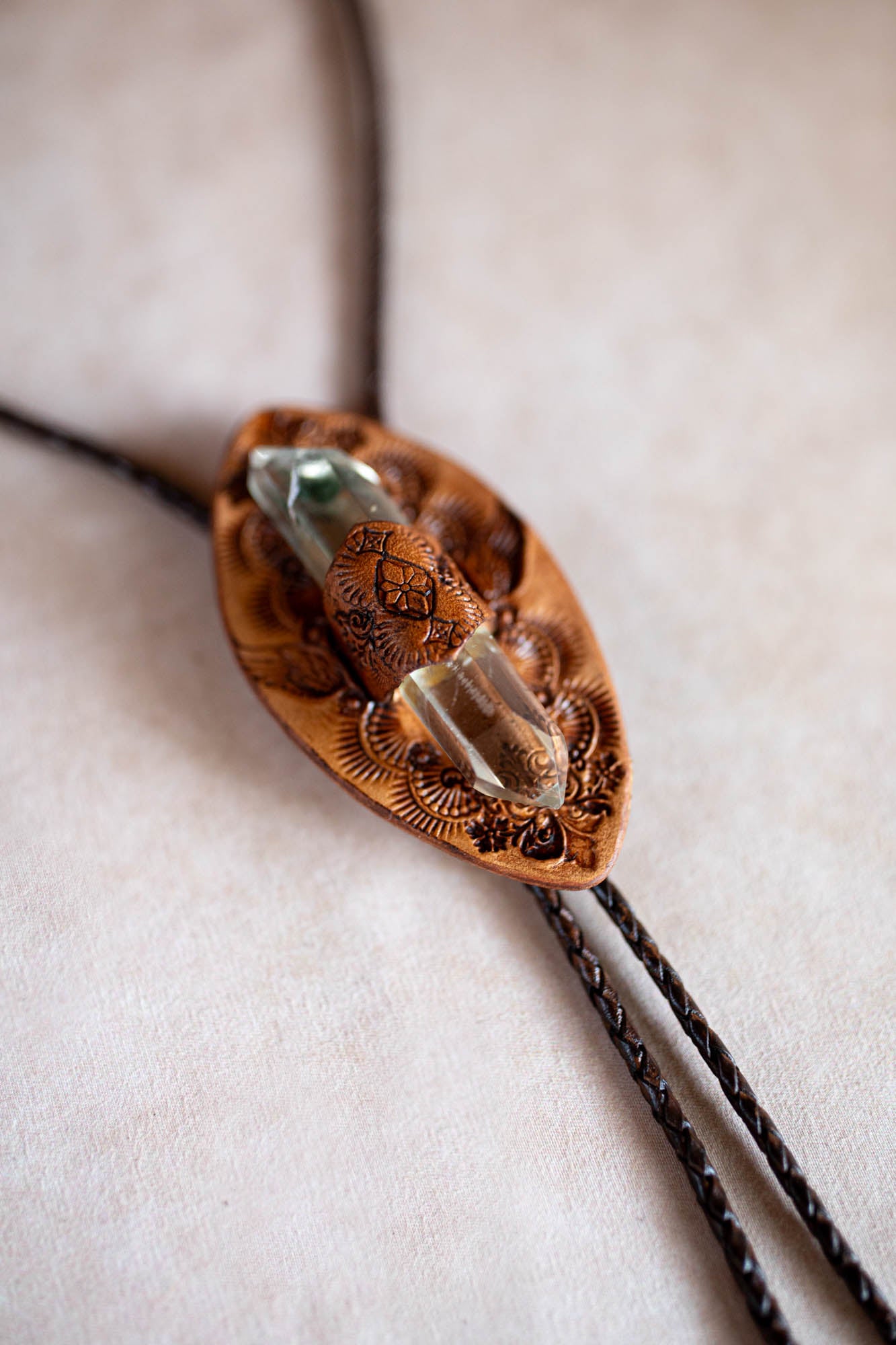 Priestess Bolo Tie with Quartz Crystal
