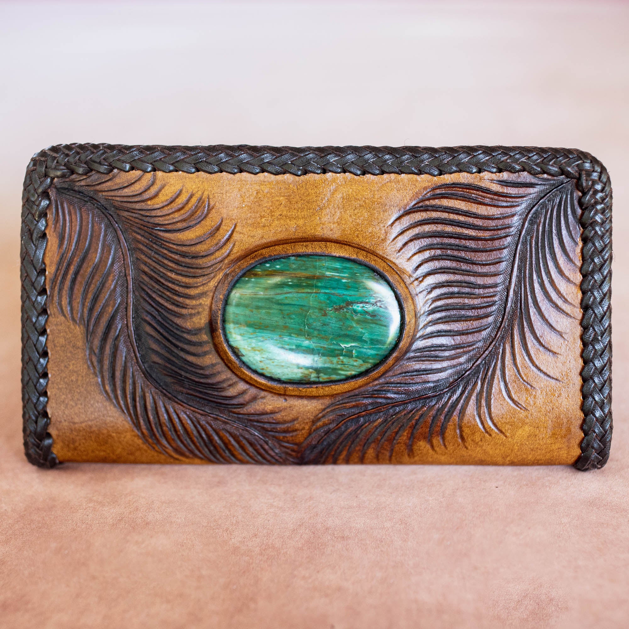 Large Eagle Feather Wallet with Dragon Stone - Buffalo Girl®