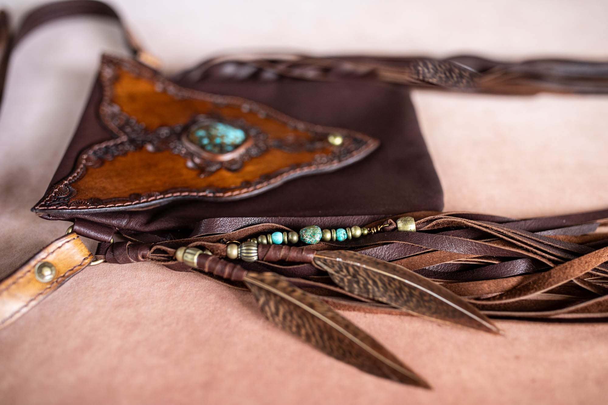 Gypsy Wanderer Phone Pouch with Blue Horizon Turquoise