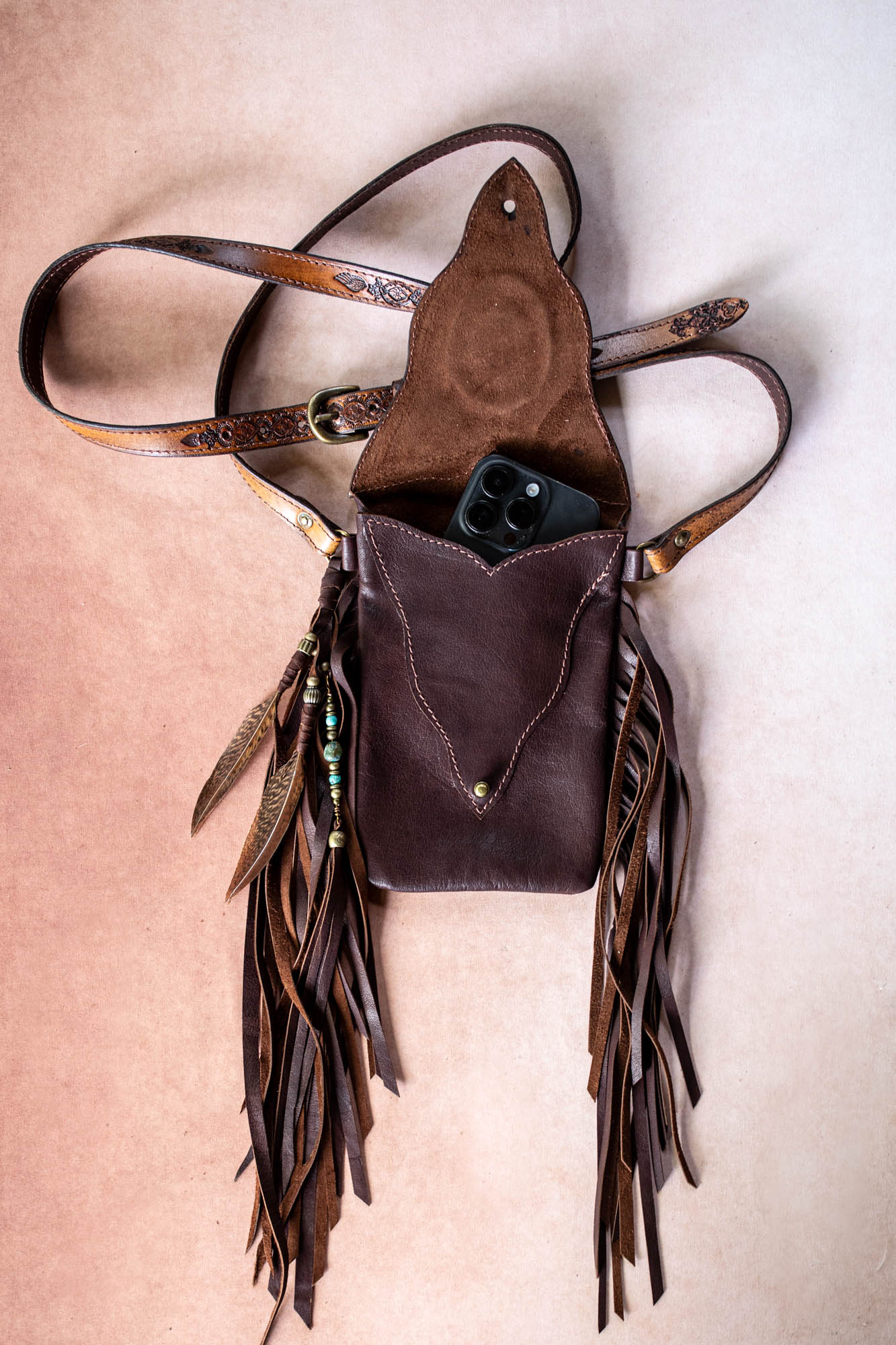 Gypsy Wanderer Phone Pouch with Blue Horizon Turquoise