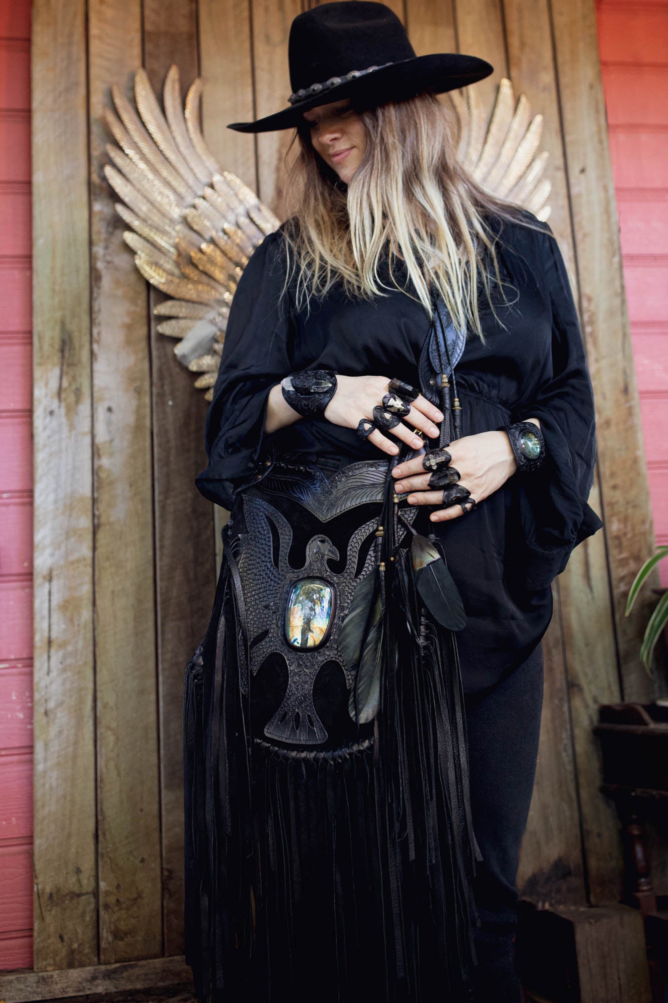 Apache Eagle Bag with Labradorite