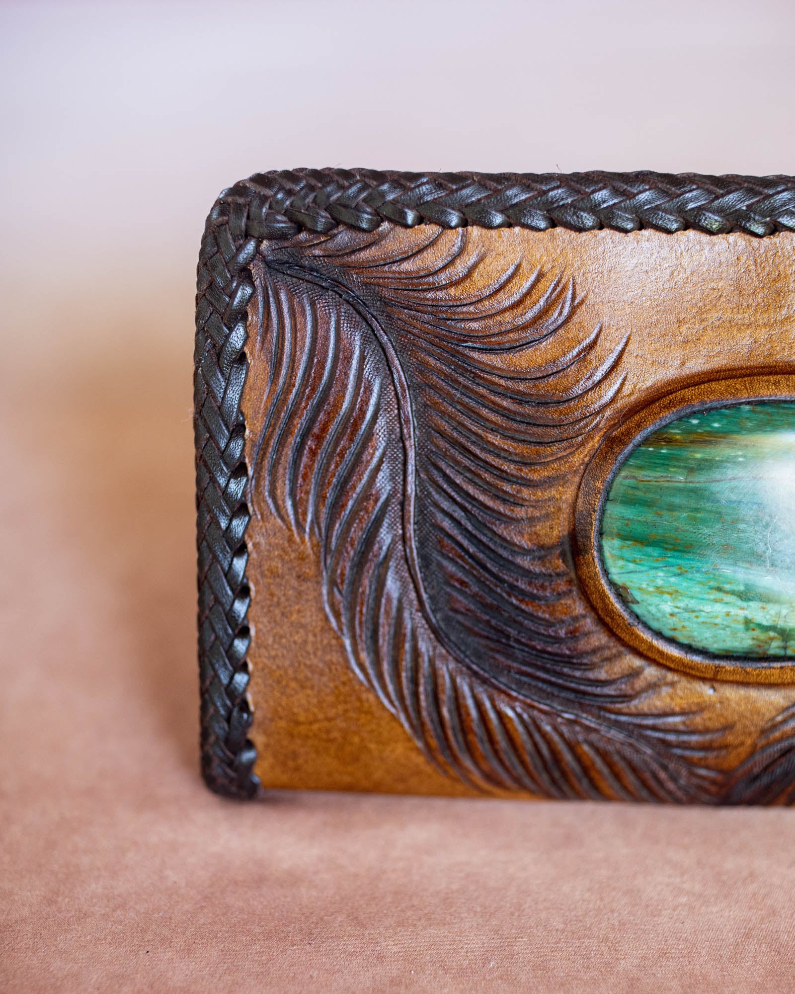 Large Eagle Feather Wallet with Dragon Stone - Buffalo Girl®