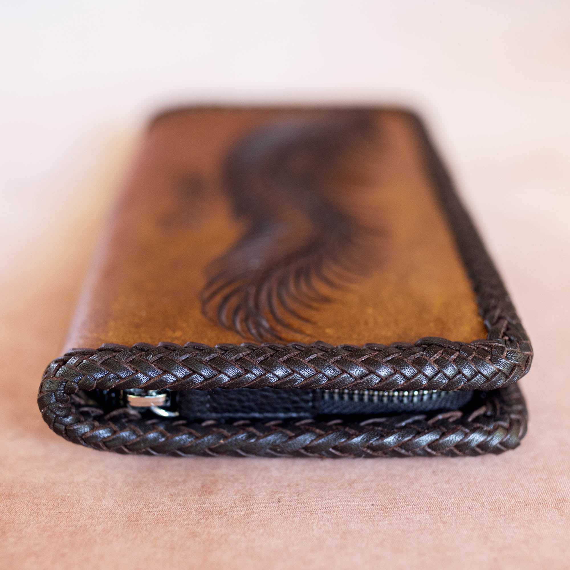 Large Eagle Feather Wallet with Dragon Stone - Buffalo Girl®