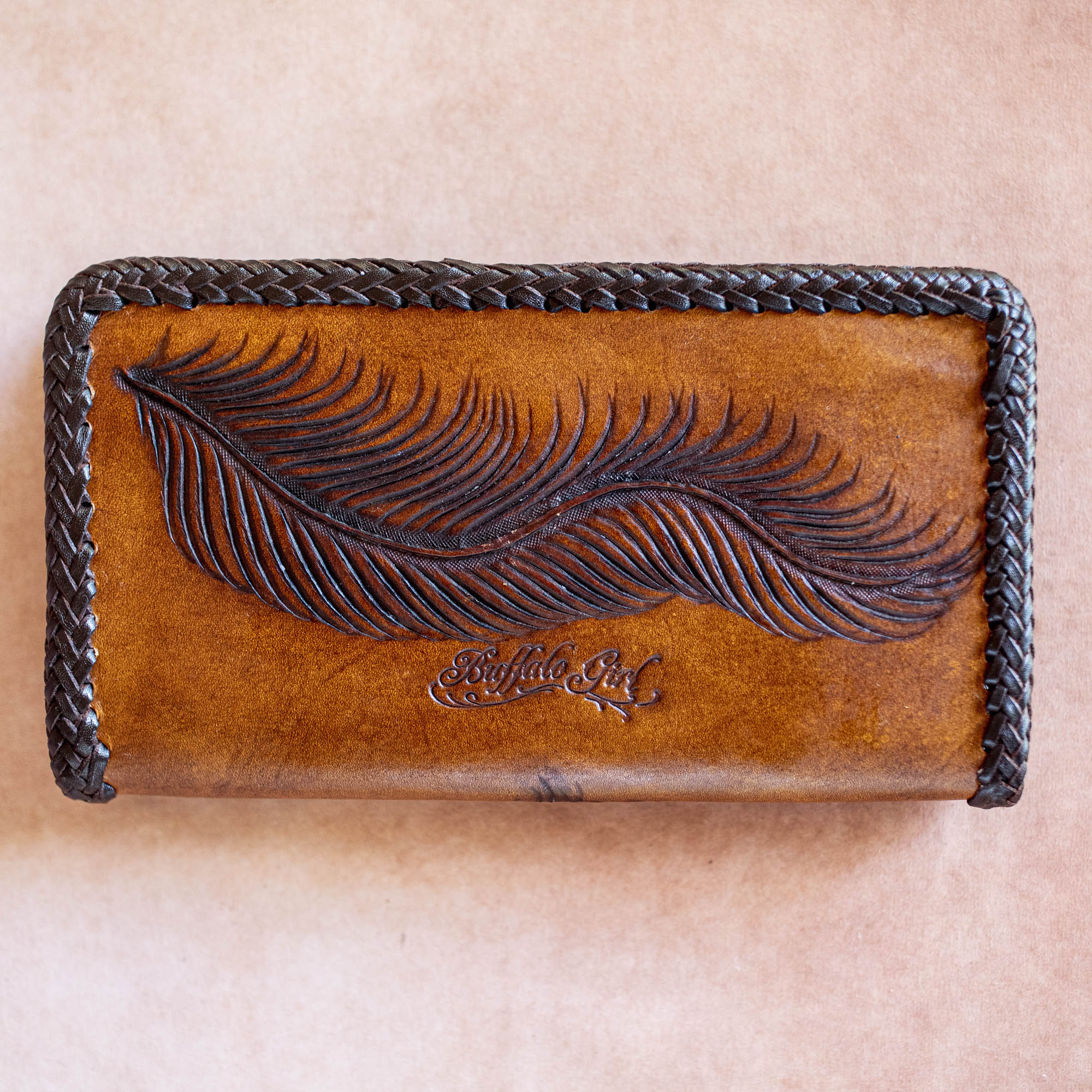 Large Eagle Feather Wallet with Dragon Stone - Buffalo Girl®