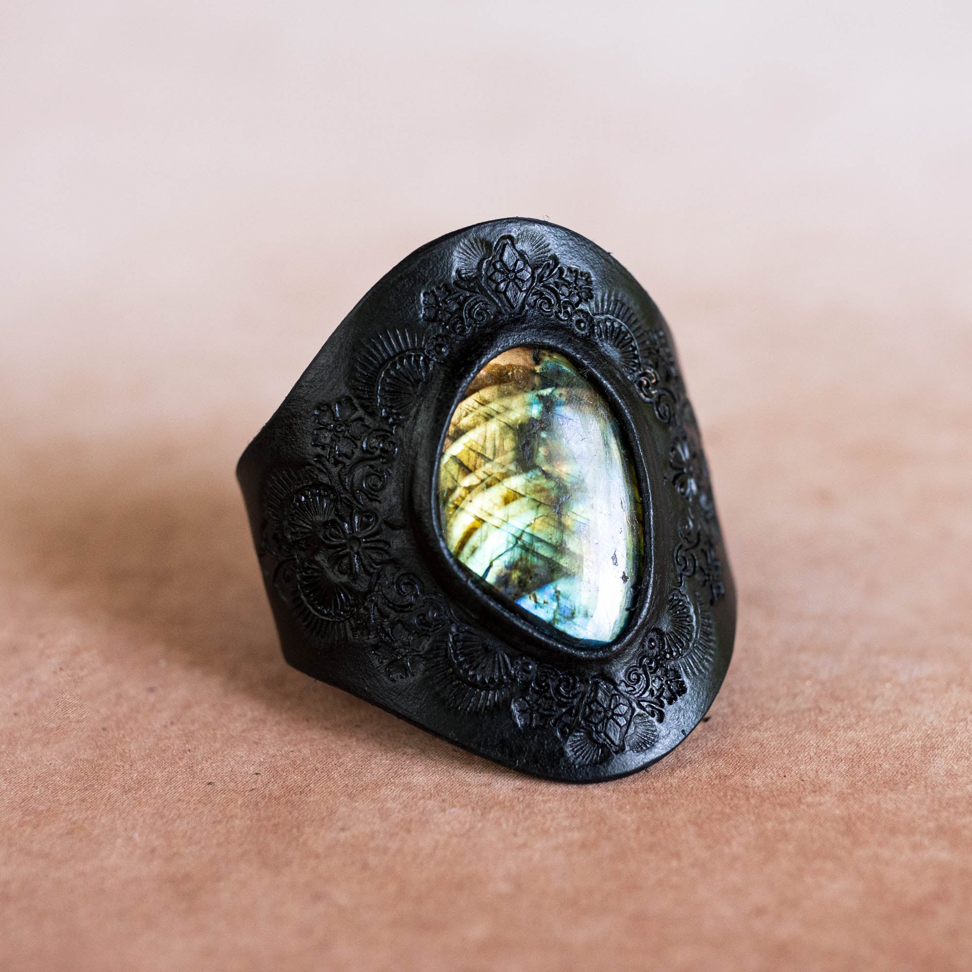 Black Magic Cuff with Labradorite