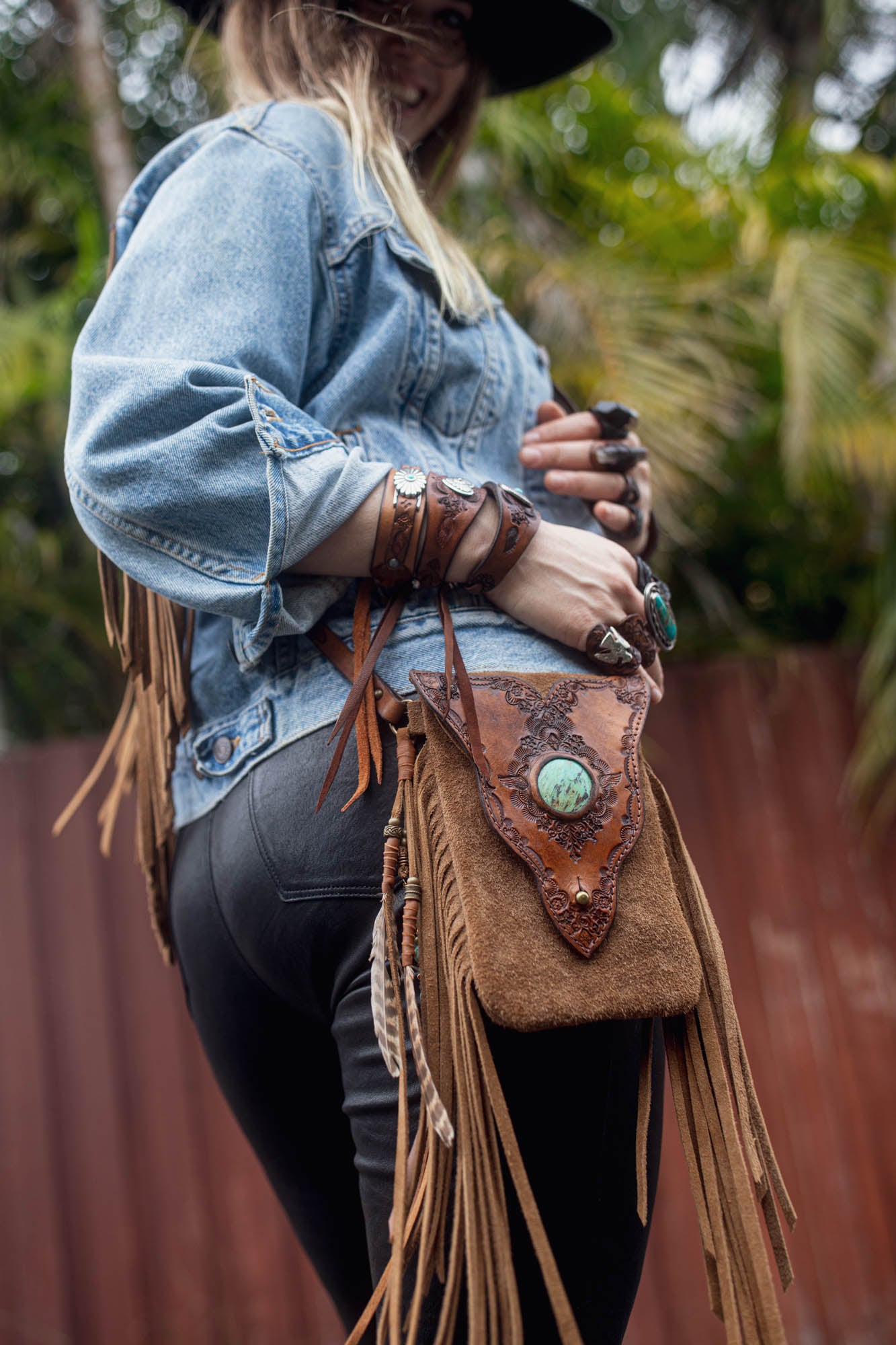 Gypsy Wanderer Phone Pouch with Mexican Turquoise