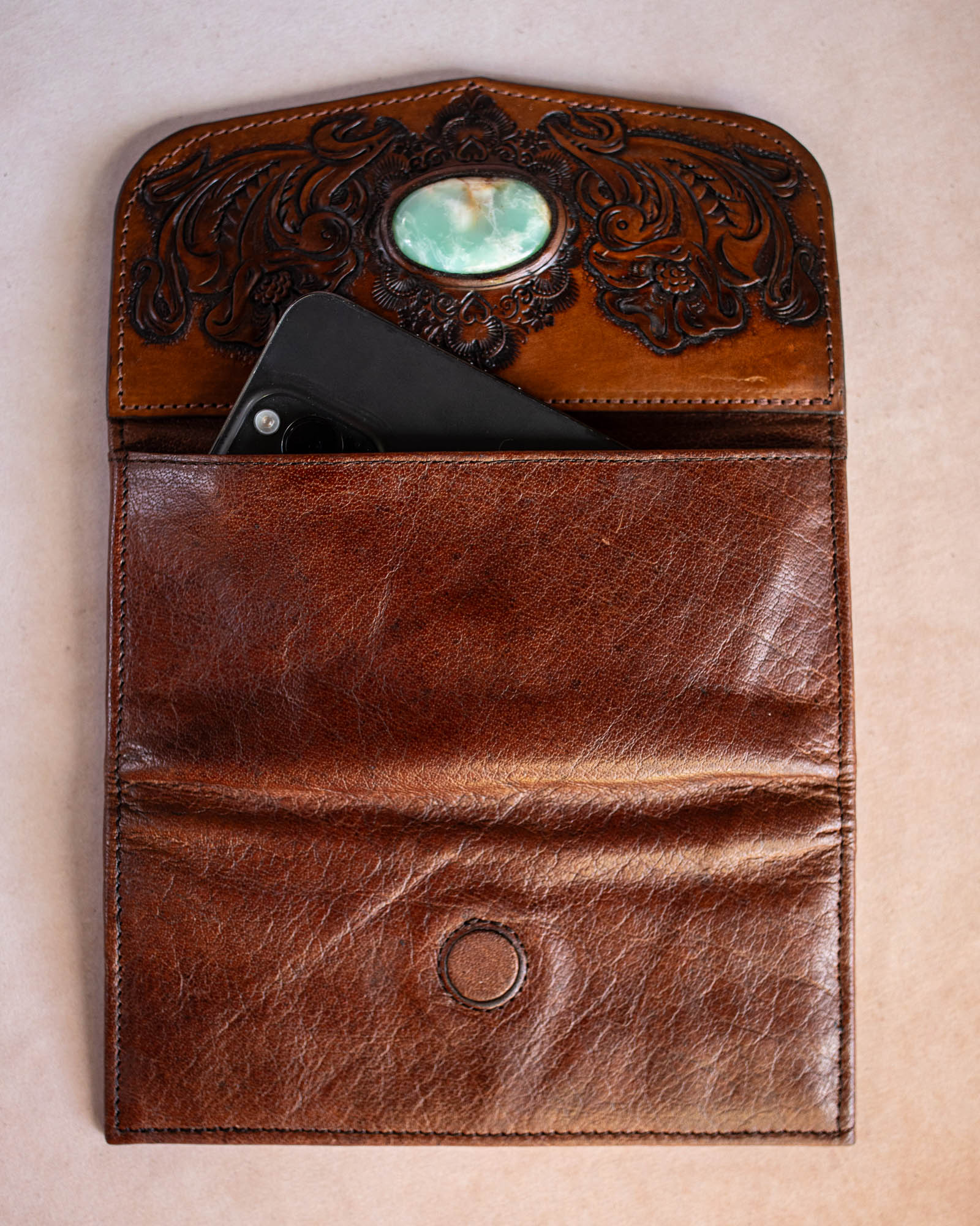 Western Floral Wallet with Chrysoprase